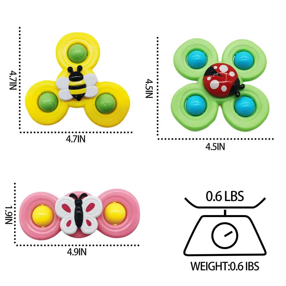 Hot Selling Suction Cup Spinner Toys Baby Fidget Spinner Toy Spinning Toys for Toddlers