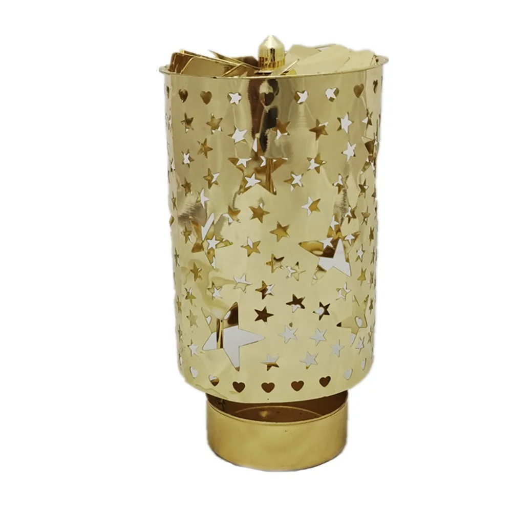 Wedding table centerpieces rotary candlestick metal lantern star carousel tealight candle holders