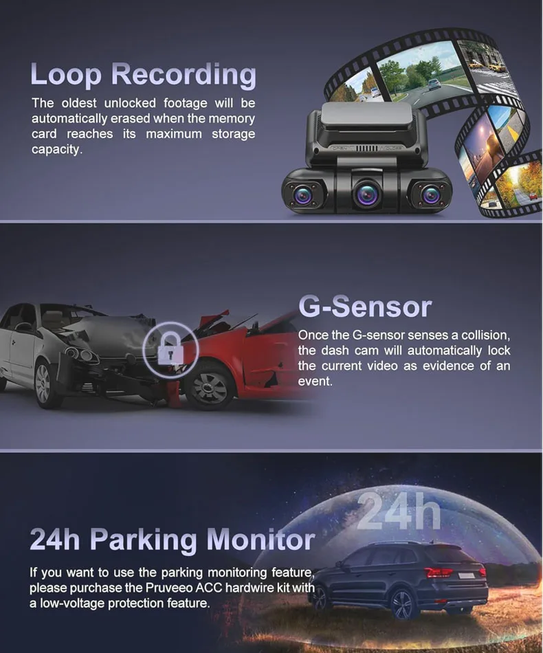 Dash Cam 4 Channel FHD 2K Night Vision Car DVR 360 Panorama HD Auto Video Recorder with Night Vision WiFi GPS Support 256GB