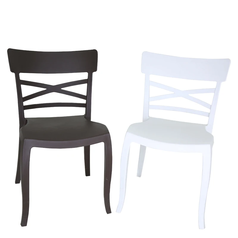 
Modern high quality popular dining plastic chair outdoor cross back chair 