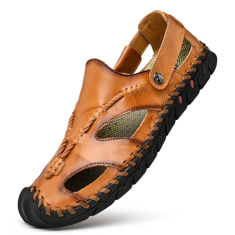 
Fashion Mens Footwear Sandals Casual Men Genuine Leather Sandals For Man 