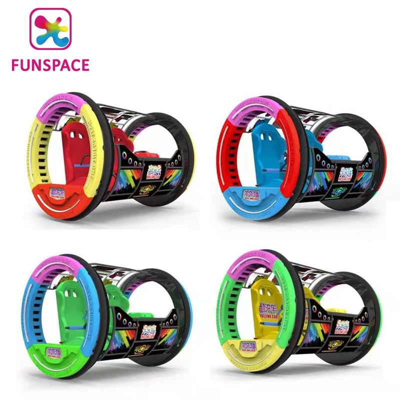 Funspace Hot sale New style Outdoor Fun Fair Playground Rides 2 Seats 360 Degree Remote Control Rolling Car for outdoor