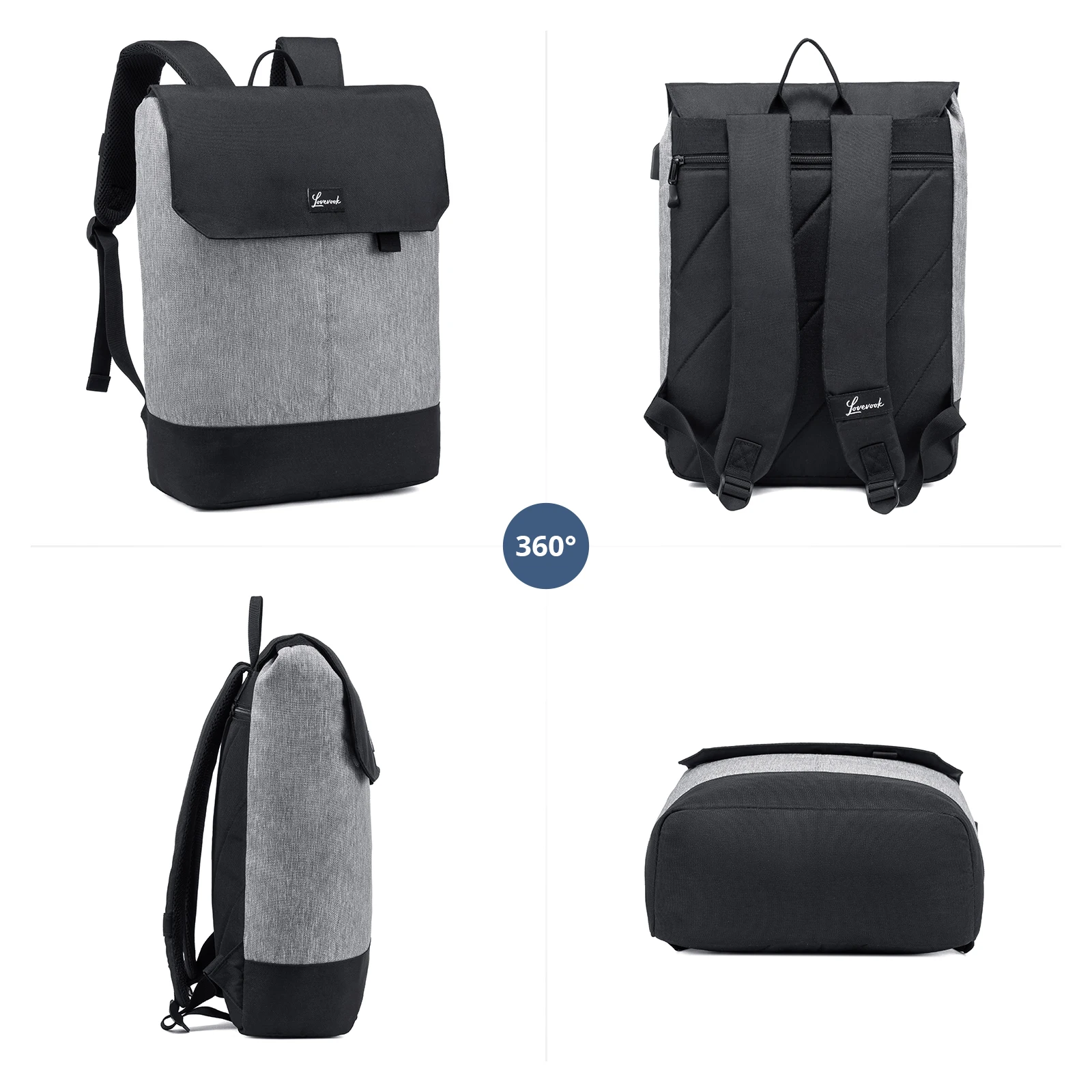 2024 high quality fashion eco-friendly design bags 100% recycled PET portable college bag laptop backpack unisex with USB port