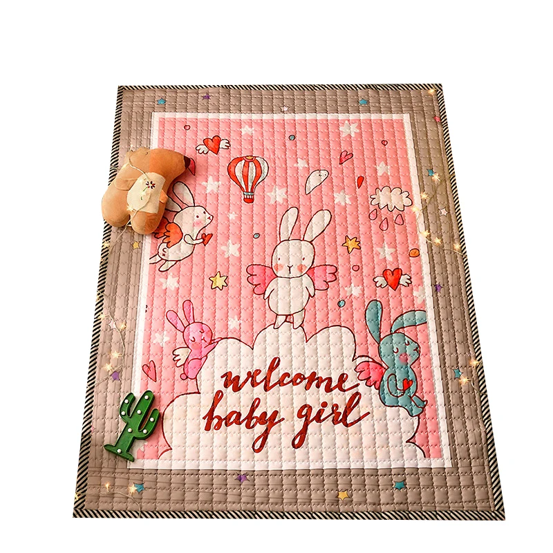 comfortable soft cotton folding baby play game mat creeping mat