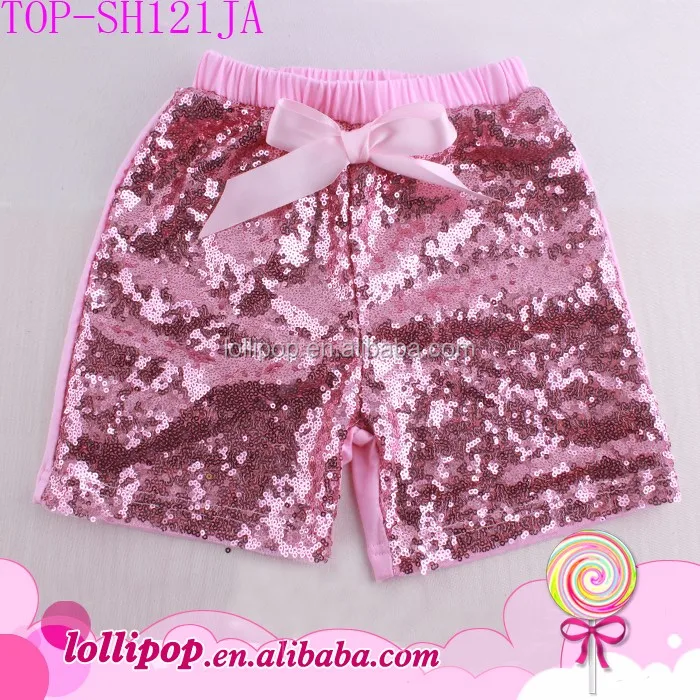 Little Fashionista Summer Sequin Short Panties Multicolor Baby Girls Shiny Shorts Boutique Sparkle Child Model Images