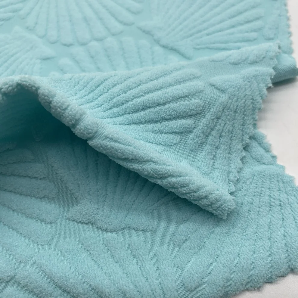 new spandex terry jacquard fabric for swimwear swimsuit knitted shells bikini fabric French terry toweling custom stretched