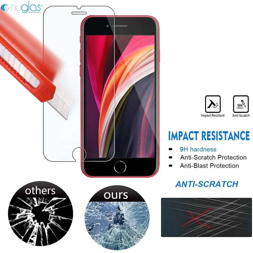 Factory 2pack  033 Anti Blue Ray Explosion proof Scratch proof 9H tempered glass screen protector for iPhone 8 7 6 SE 2022 2020