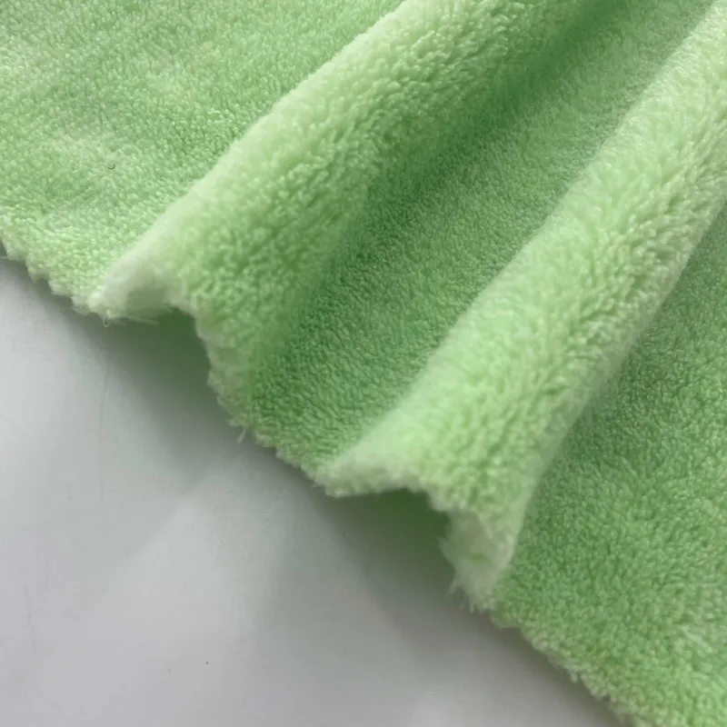 Custom 100% polyester super soft touch mint green double side coral fleece fabric for blanket
