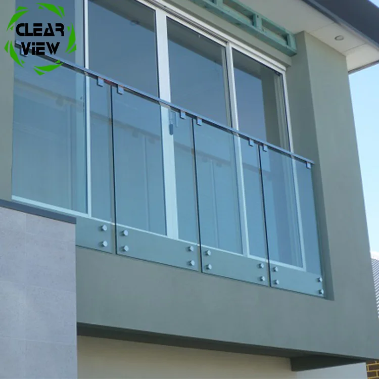Clearview Furnishing outdoor led balcony aluminum glass railing for house