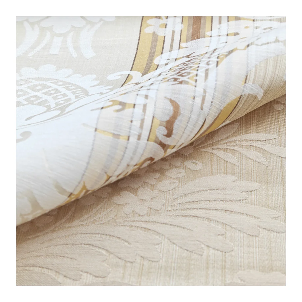 Elegant Damask Jacquard Curtain and Home Deco Fabric Guipure Lace Silk Pink White Ivy Leaf Round Table Cloth Cotton Napkin