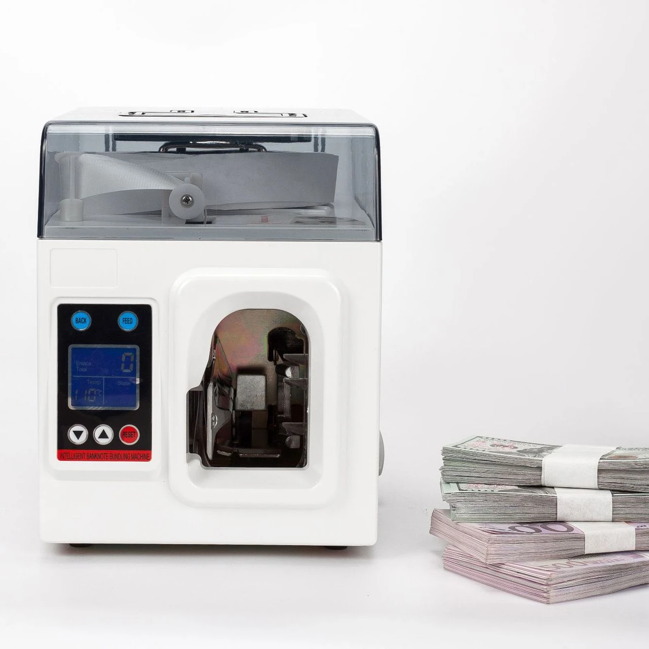 Factory supply Currency binding machine bill binder with 40mm paper binding roll