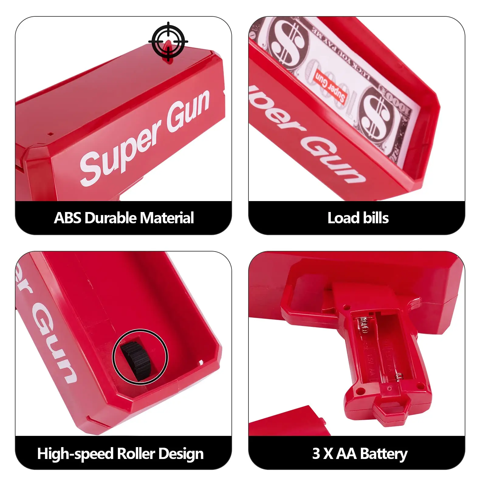 2022 hot selling creative gift money gun spray  money rain spread toy gun line up cash cannon money gun