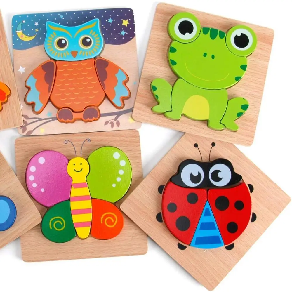 YY0608 деревянные головоломки для детей ясельного возраста-головоломки животных От 1 до 3 лет Одежда мальчиков и девочек детские развивающие
