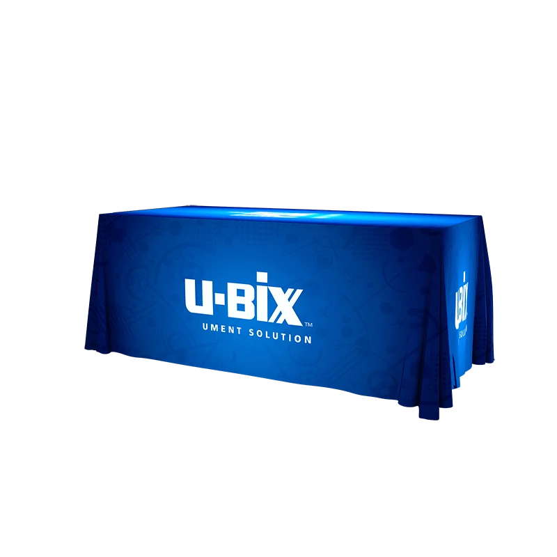 Custom Printed Trade Show Advertising Stretch Rectangular Table Cloth Spandex Table Cover Customized 100% Polyester