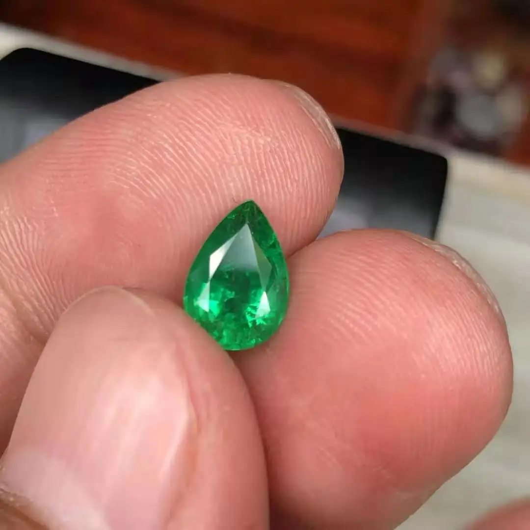 High Quality Machine Cut Green Emerald Stone Genuine Columbia Hydrothermal Loose Emerald Stone
