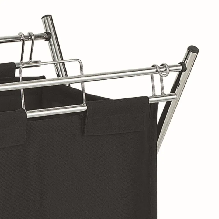 Chromed Tube laundry canvas hamper laundry basket collapsible  storage basket with handle