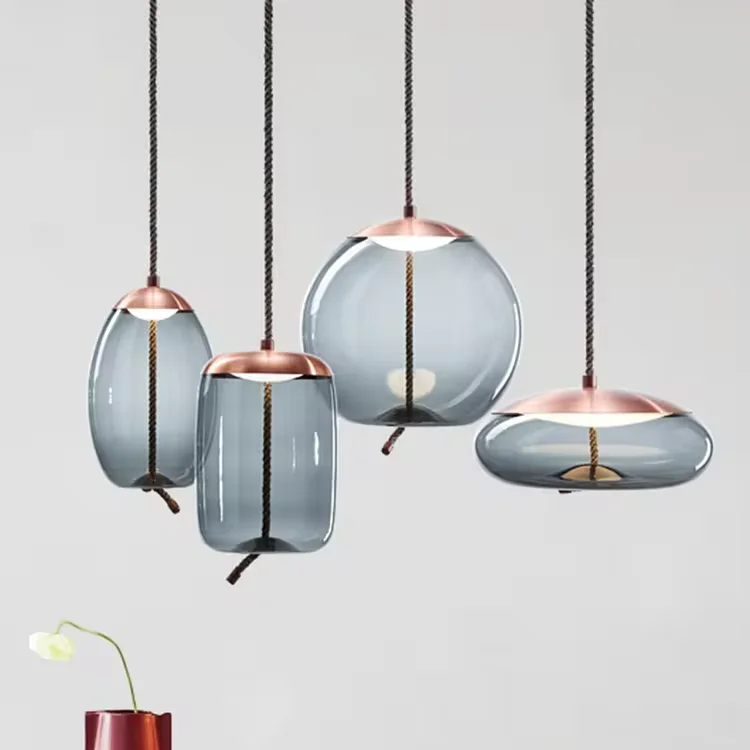 Nordic Style Designer Restaurant Chandelier Postmodern Window Bar Simple Fashion Single Head Glass Chandelier