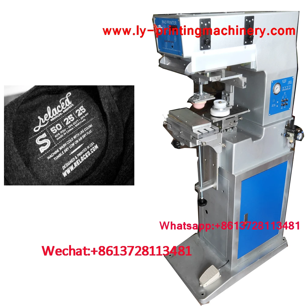 T-shirt logo 1 color pad printer Neck label printing machine