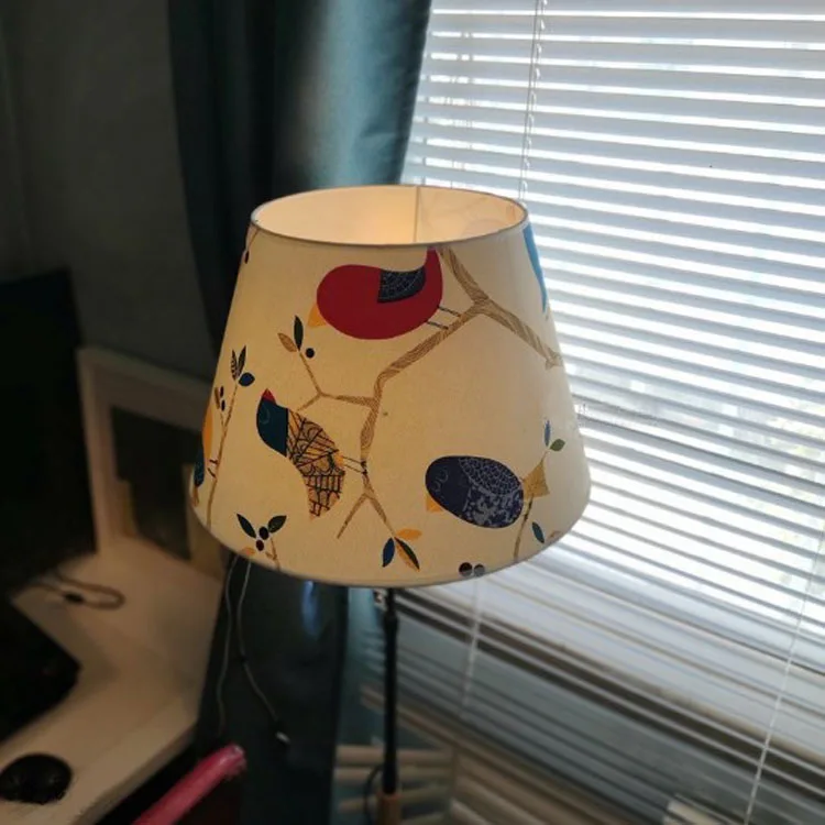 Wholesales China Lighting Factory diameter 22cm Print Fabric Lampshades For Large Table Lamps Lampshades On Stock