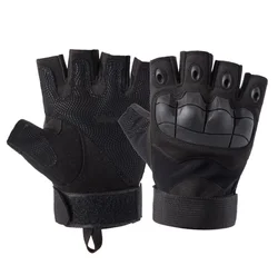 Лидер продаж, износостойкие противоскользящие защитные ударопрочные зимние армейские военные тактические перчатки с полупальцами для кемпинга