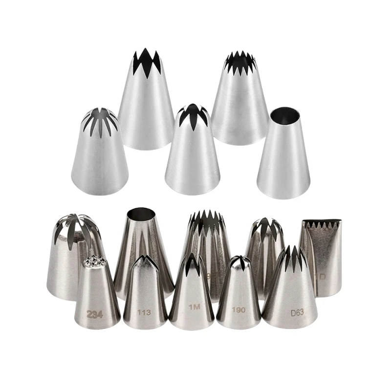 Wholesale Stainless Steel Decorating Tips DIY Cream Rose Flower Piping Tips Cake Decorating Pastry Nozzles Piping Tip Sets
