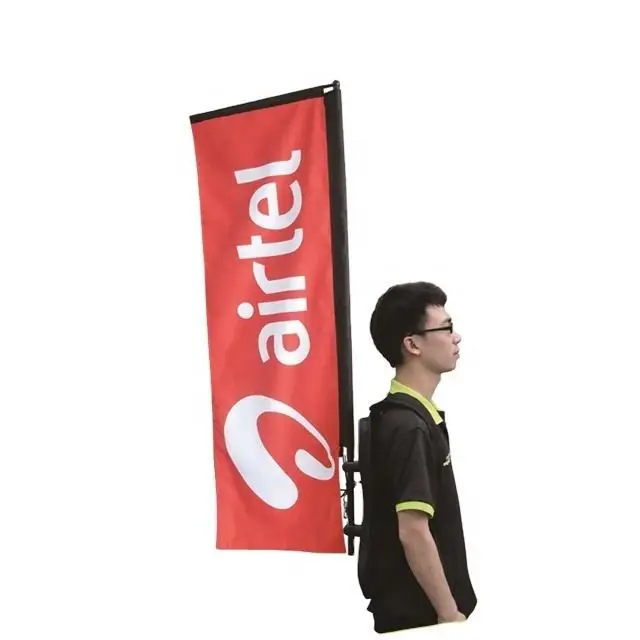 Wholesale Customized Printing Back pack Flag Advertising Teardrop Flag Walking Backpack Flying Flag Banner