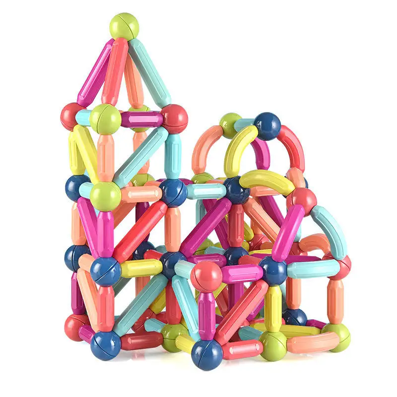 New Arrival Strong Permanent Magnet Stick Magnetic Rods and Balls Building Blocks Toy for Kids