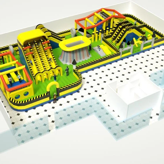 Commercial Outdoor Playground  Game Children, Open Kids Amusement Park Kids Inflatable Bouncy Obstacle