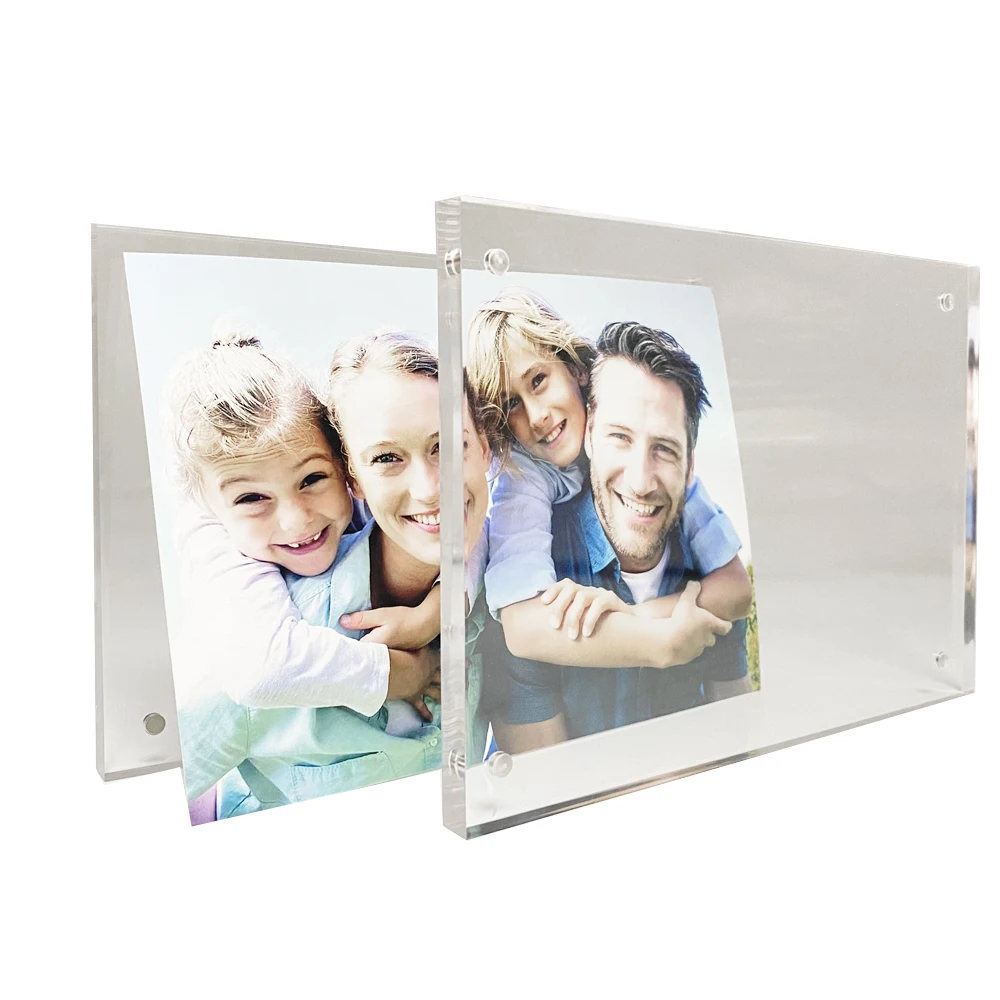 5x7 Inches Acrylic Picture Frame Desktop Frameless Photo Frame With Magnetic Double Sided Transparent