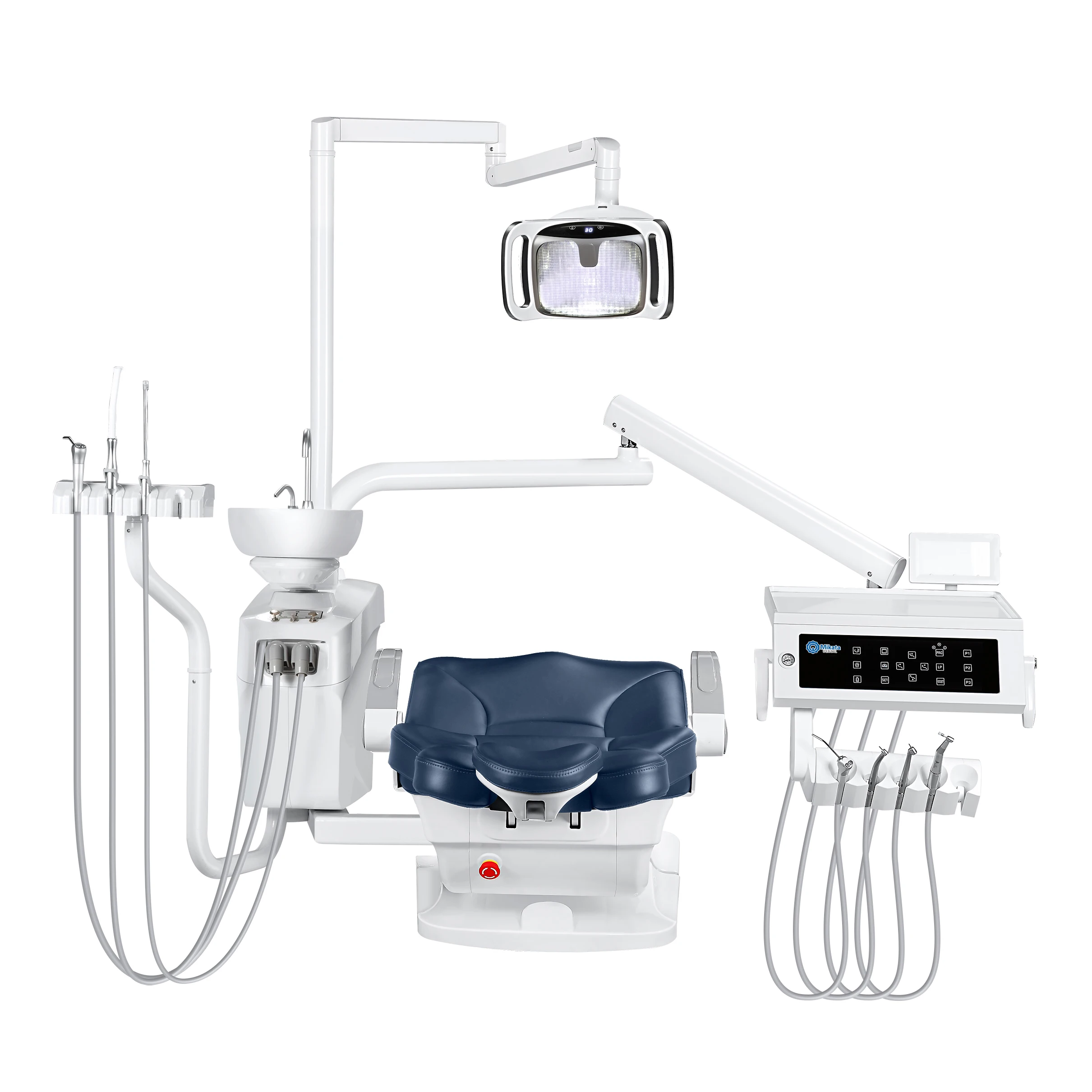 MKT-580 New Model Dental Chair from China Foshan Electric Power Source Reflective Sensor Light Metal Plastic Dental Equipment