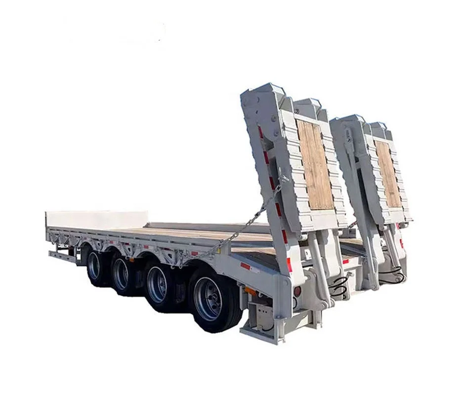 3 4 Axles 80t Low Bed Semi Trailer Heavy Duty Excavator Transport Lowbed Semi Trailer For Mexico