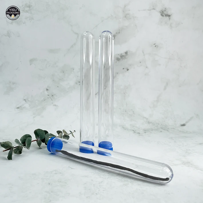 Wholesale custom round bottom tube with cork or plastic cap vanilla pods tube