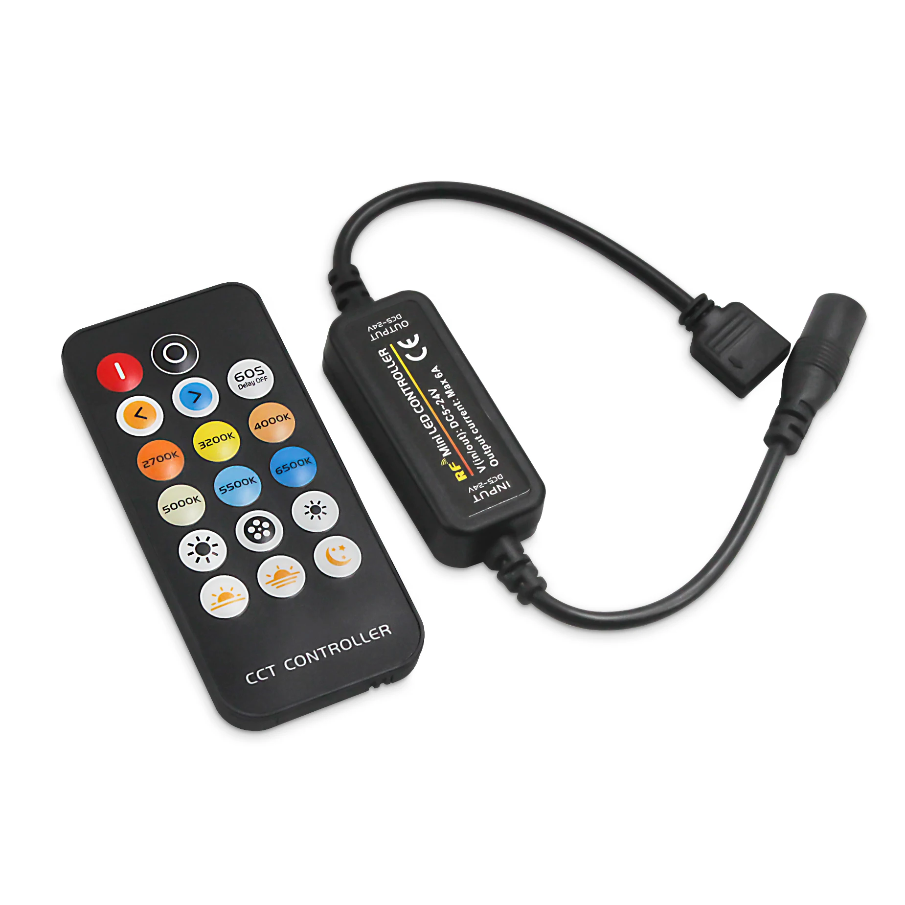 Good quality wireless RF mini temperature color controller brightness adjustment  easy wiring small size