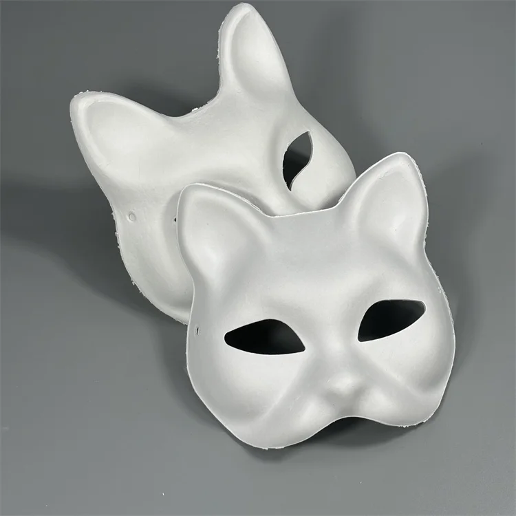 Halloween Fox Mask DIY Blank Animal Craft Mask for Cosplay Masquerade Parties Costume Accessory