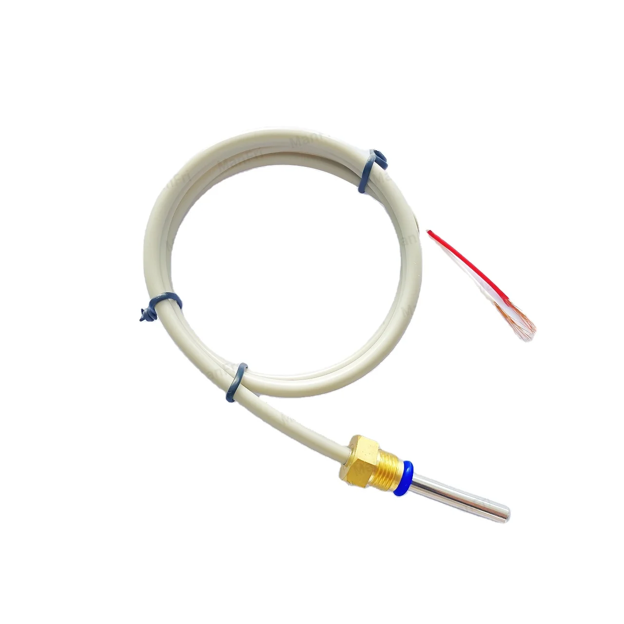 Factory Supply RTD PT1000 PT100 PT 100 Temperature Sensor with M8 M10 Threaded Housing and 1m Heat Resistance Fiberglass Cable