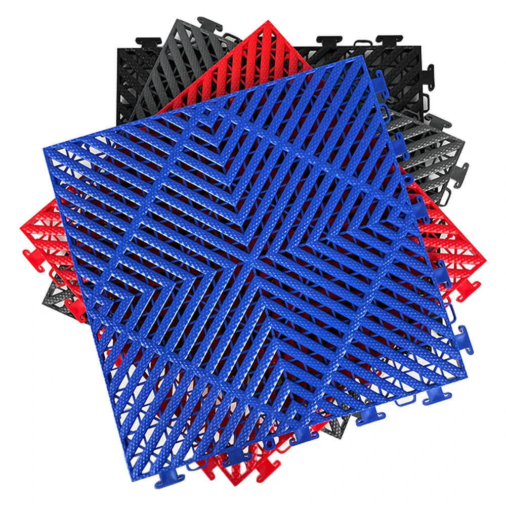 Hot Selling Customized Color Non-Slip PP Interlocking Tile Matting Floor Mat for Washroom 4S shop