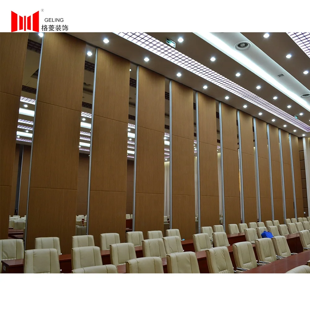 Commercial wooden mdf hotel aluminum frame acoustic foldable movable operable office partition walls for restaurant