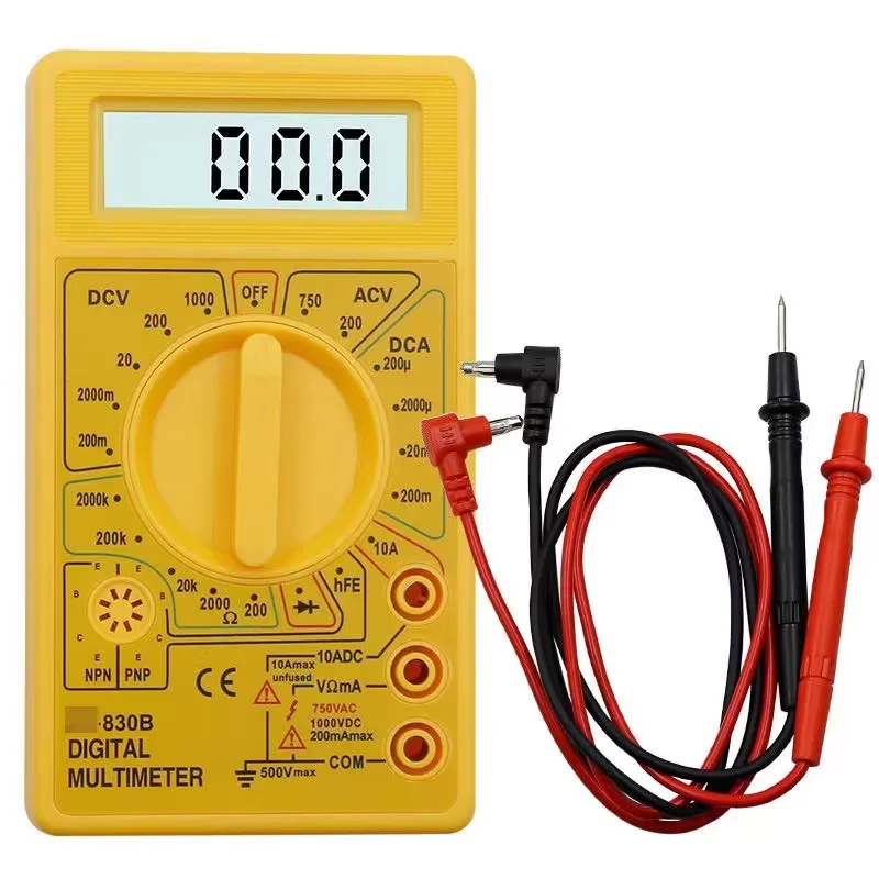 Digital Multimeter DT9205A LCD AC/DC Ammeter Resistance Capacitance Tester with Plastic Material