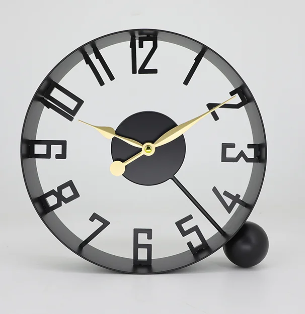 Customization Metal Wall Desk Clock  Quartz Table Clock  For Outdoor Room Decoration Items