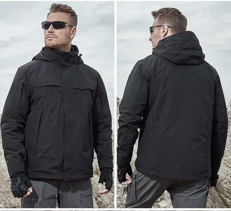 3 In 1 Parka Windbreak Outdoor Sports Shooting Combat Clothing Suit Camouflage Hooded Coat Tactical Workwear Jacket Uniform