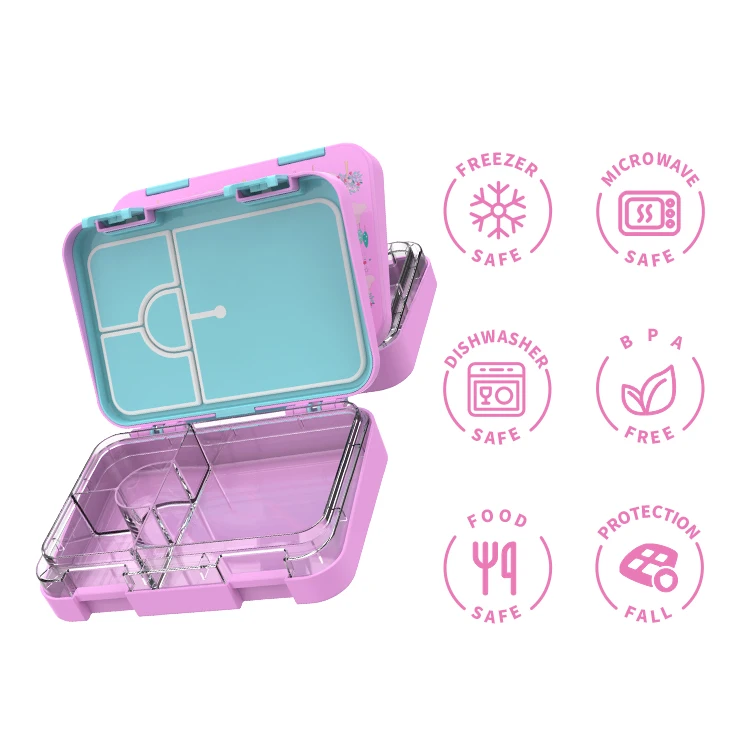 4 отделения Ланч-бокс Тритан бенто детский новый дизайн с логотипом на заказ