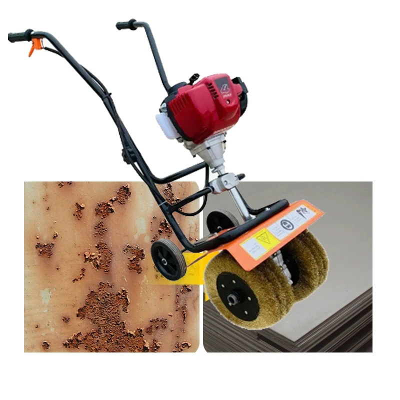 cheap factory sales small hand push rust cleaning machine electric removing machine for color steel tiles