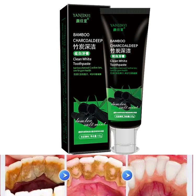 Bamboo Charcoal Deep Tooth Clean Dental Stains Remove Oral Odor Brighten Teeth  Fast Whitening Toothpaste
