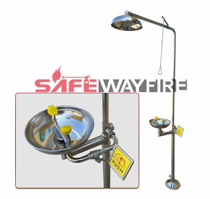 hot sale First-Aid Devices stainless steel  safety eyewash station with foot control for Eye Cleansing