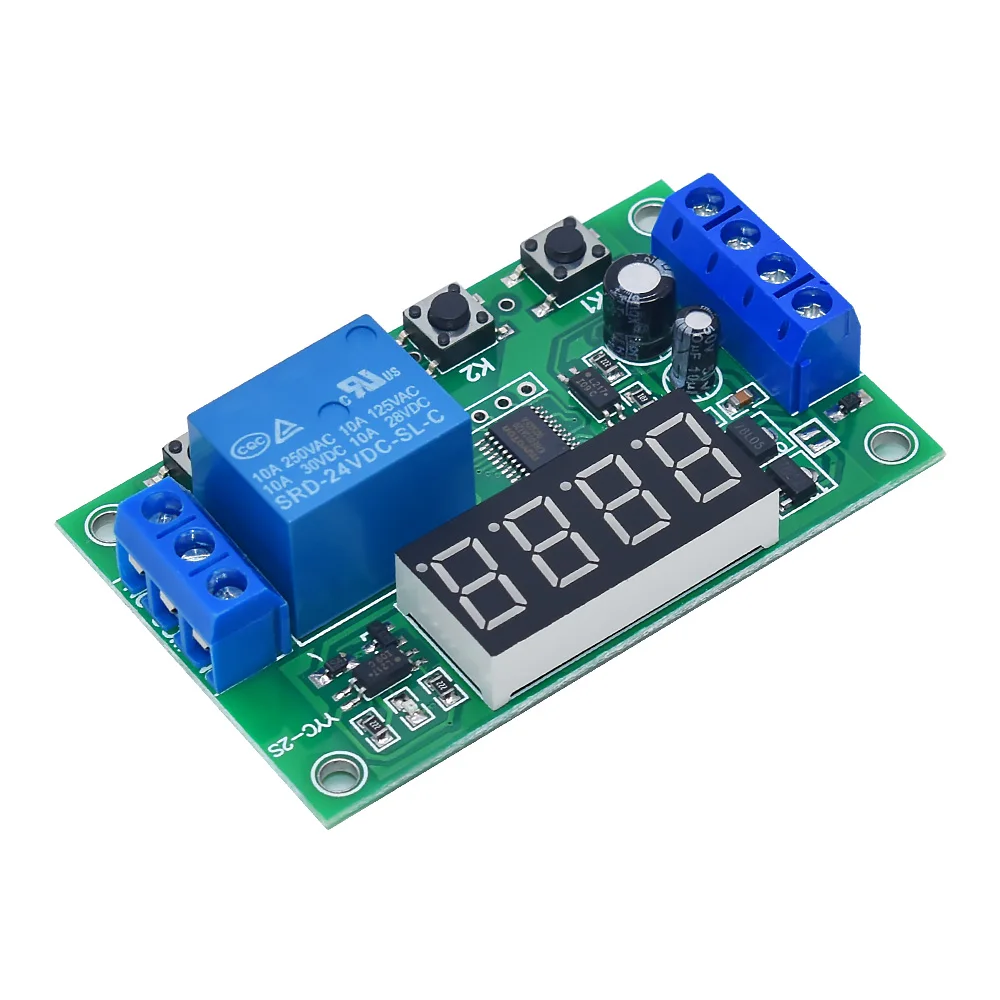 YYC-2S LED Display Adjustable Programmable delay time relay module 5V12V24V fixed time decoupling pulse cycle power off trigger
