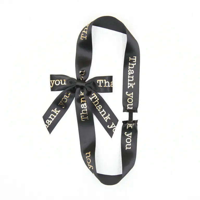 Wholesale Decoration Ribbon  Bow Custom Packing Bow Colors Satin Ribbon Gift Wrapping Bow With Company Logo Printed