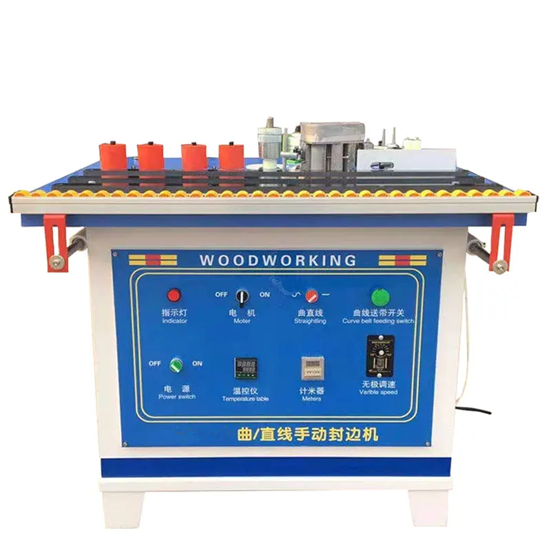 Manual PVC linear curved curve melamine MDF veneer woodworking wood edge banding bander sealing 45 degree edgebander machine