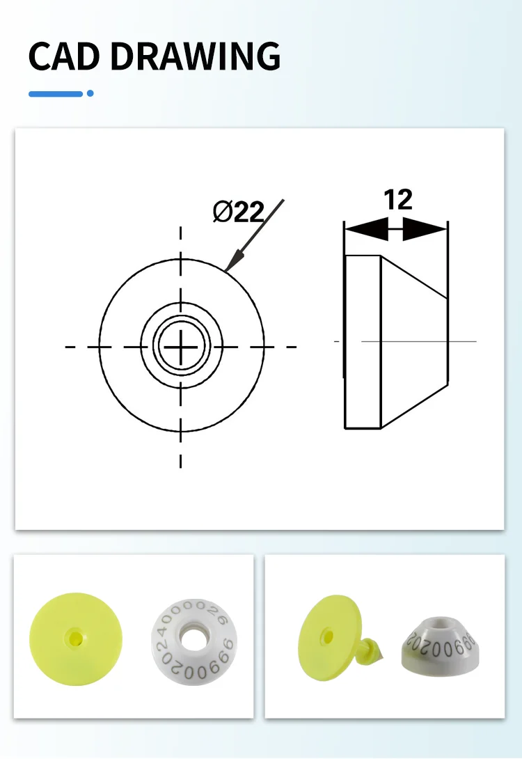 High-quality E-005 134.2KHz Livestock FDX HDX Animal Electronic Ear Tags for Pig Sheep