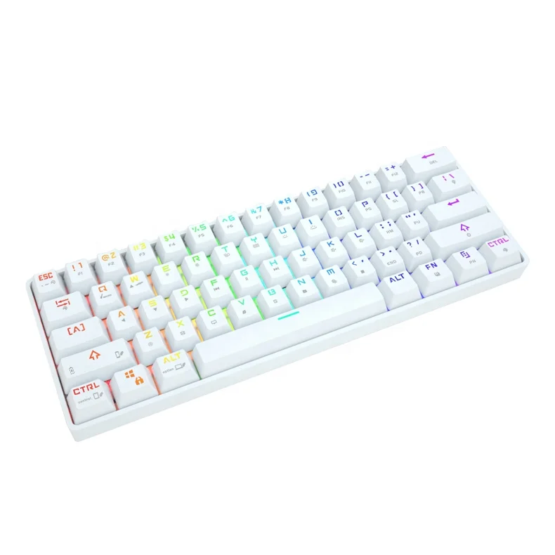 Factory supply  Cherry Outemu Gateron 61 Keys Led Backlit Wireless Mechanical Gaming Keyboard