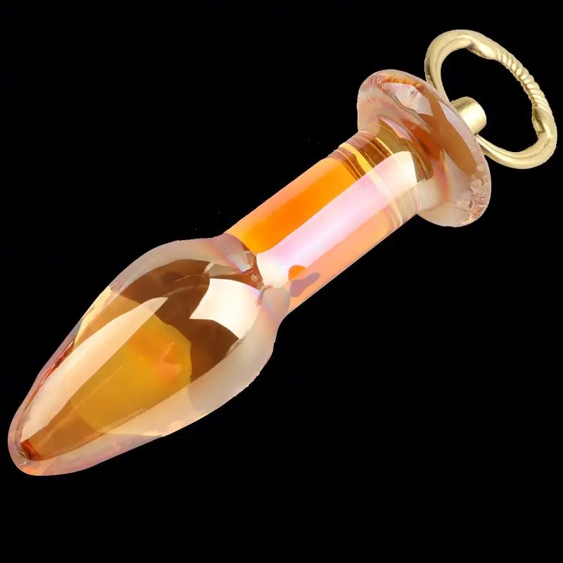 Wholesale crystal glass dildo pyrex anal bead plug sex toys for women